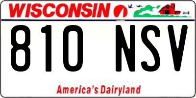 WI license plate 810NSV