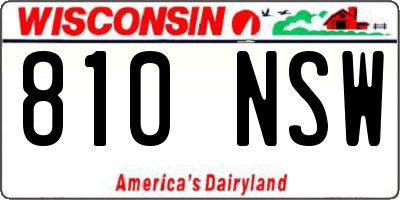 WI license plate 810NSW