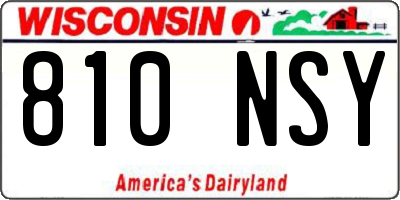 WI license plate 810NSY