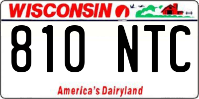 WI license plate 810NTC