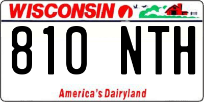 WI license plate 810NTH