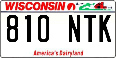 WI license plate 810NTK