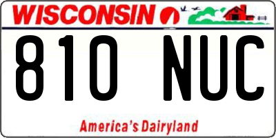 WI license plate 810NUC