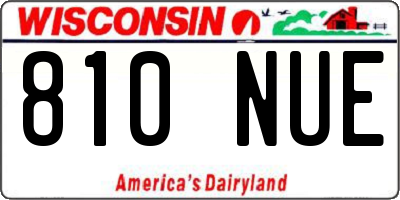 WI license plate 810NUE