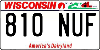 WI license plate 810NUF