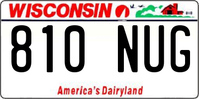 WI license plate 810NUG