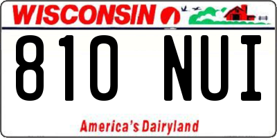 WI license plate 810NUI
