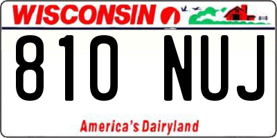 WI license plate 810NUJ