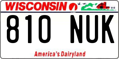 WI license plate 810NUK