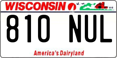 WI license plate 810NUL
