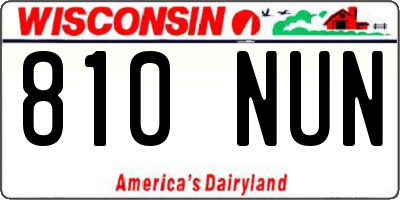 WI license plate 810NUN