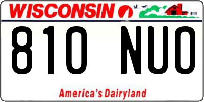 WI license plate 810NUO