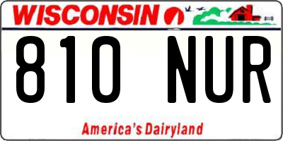 WI license plate 810NUR
