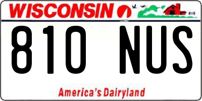WI license plate 810NUS