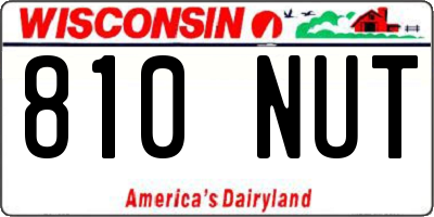 WI license plate 810NUT