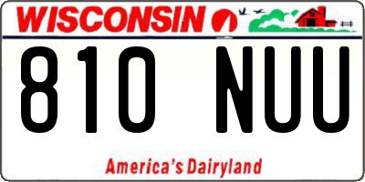 WI license plate 810NUU