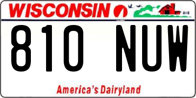 WI license plate 810NUW