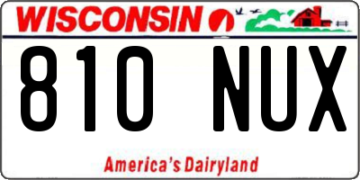 WI license plate 810NUX