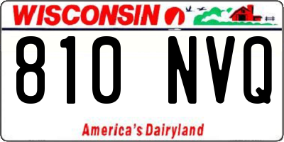 WI license plate 810NVQ
