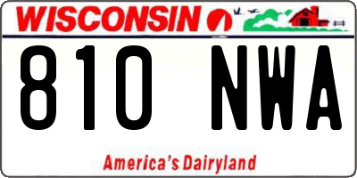 WI license plate 810NWA
