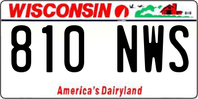 WI license plate 810NWS