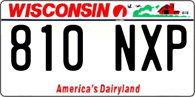 WI license plate 810NXP