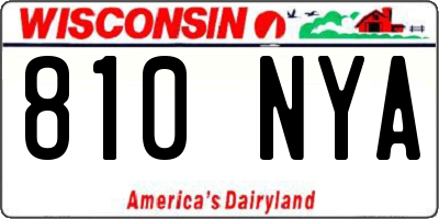 WI license plate 810NYA