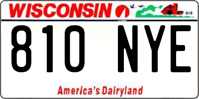 WI license plate 810NYE