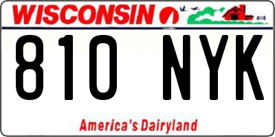 WI license plate 810NYK