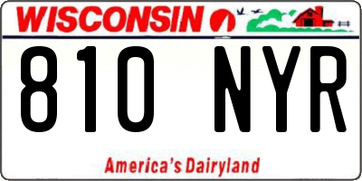 WI license plate 810NYR