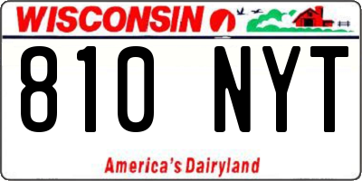 WI license plate 810NYT
