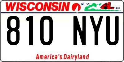 WI license plate 810NYU
