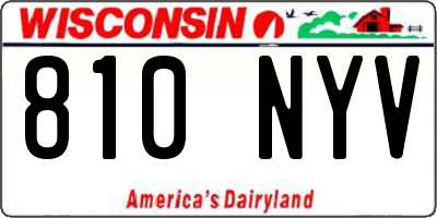 WI license plate 810NYV
