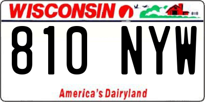 WI license plate 810NYW