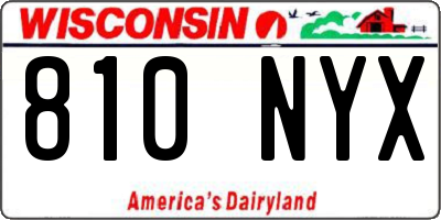 WI license plate 810NYX