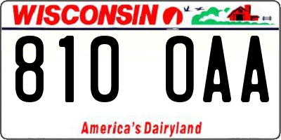WI license plate 810OAA
