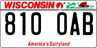 WI license plate 810OAB