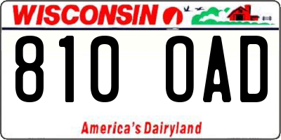 WI license plate 810OAD