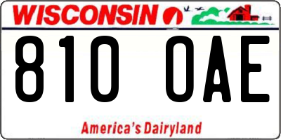 WI license plate 810OAE