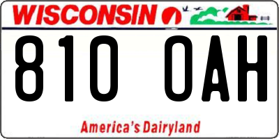 WI license plate 810OAH