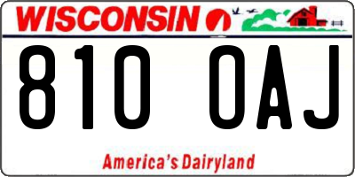 WI license plate 810OAJ