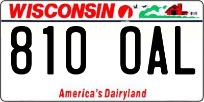 WI license plate 810OAL