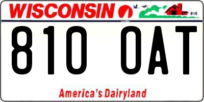WI license plate 810OAT