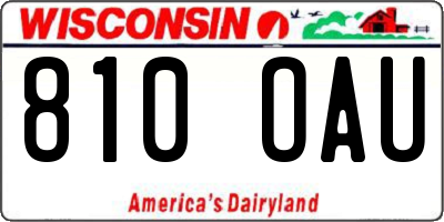 WI license plate 810OAU
