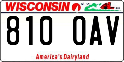 WI license plate 810OAV
