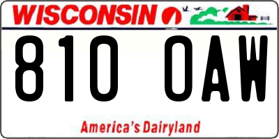 WI license plate 810OAW