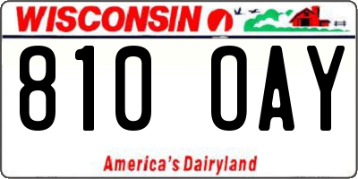 WI license plate 810OAY