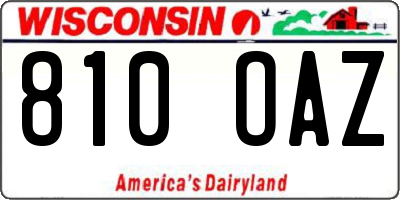 WI license plate 810OAZ