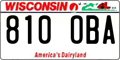 WI license plate 810OBA