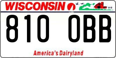WI license plate 810OBB